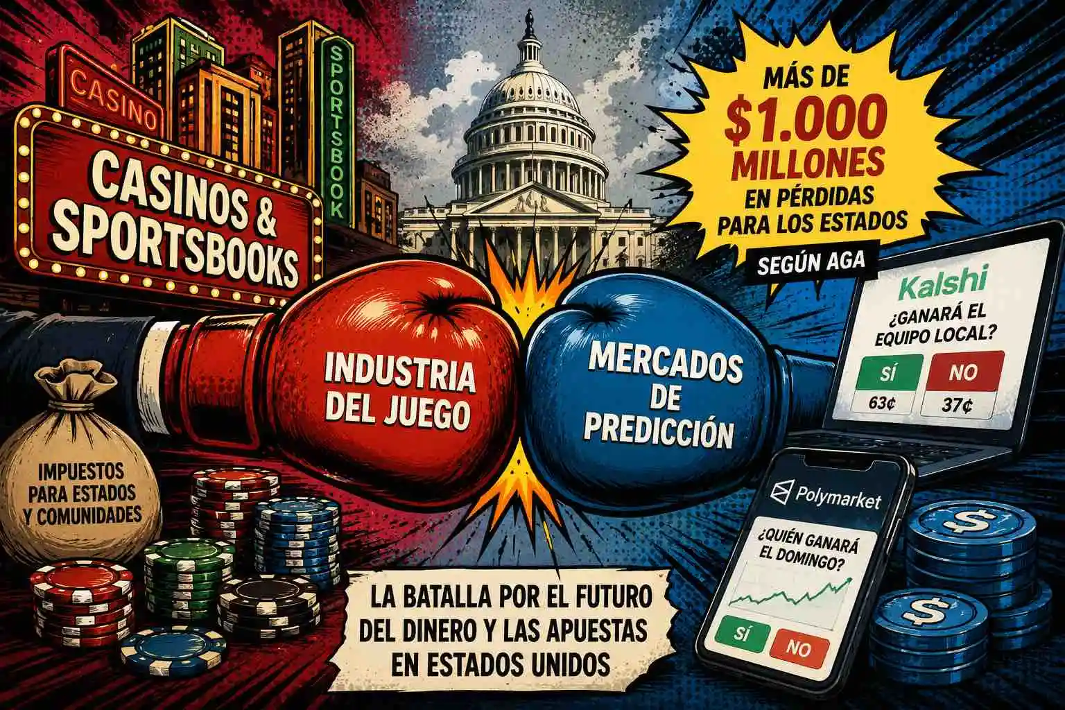 Mercados de predicción desatan una guerra de $1.000M contra el juego en EE.UU.