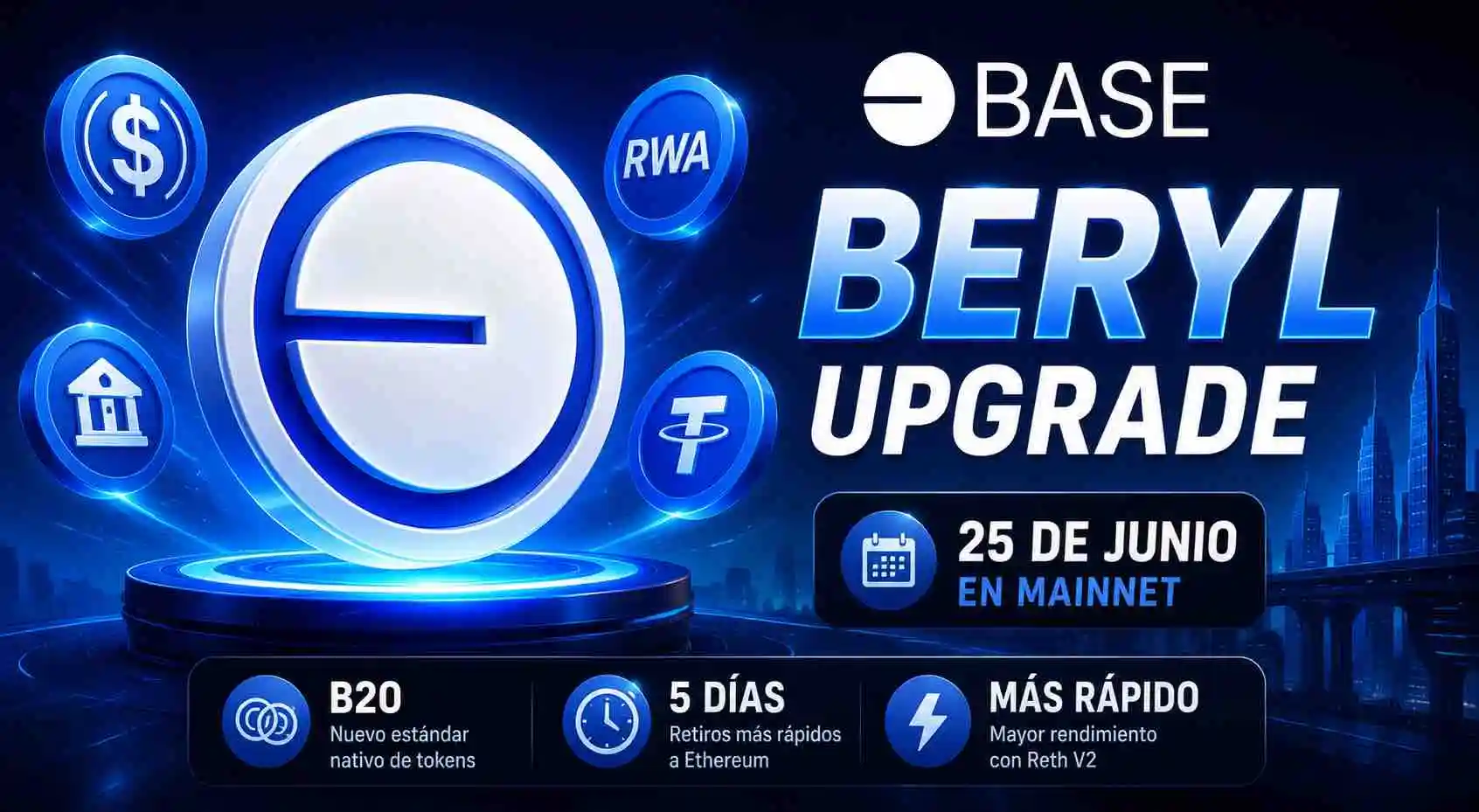 Base prepara Beryl: la actualización que revolucionará los tokens nativos